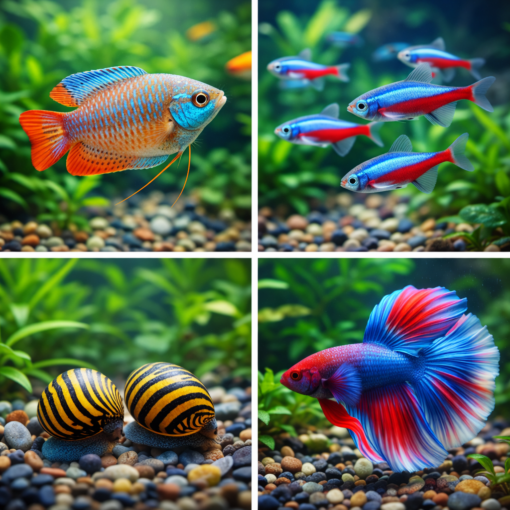 Underwater freshwater aquarium life — tropical fish in a planted tank
